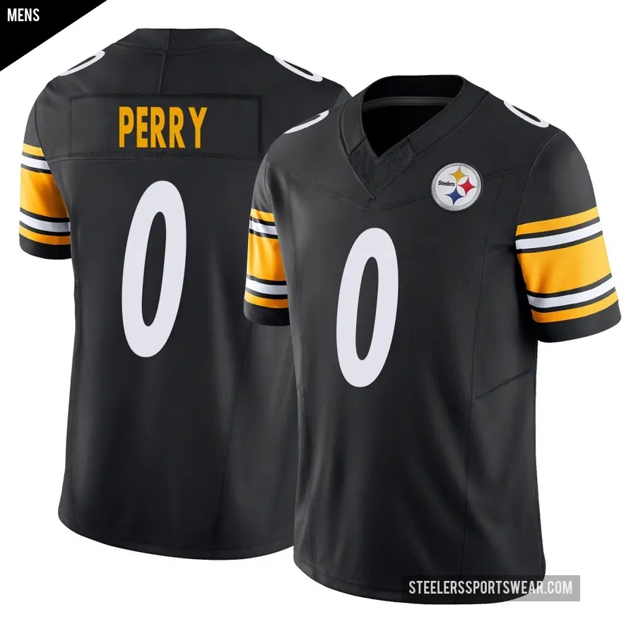 Men's Pittsburgh Steelers ＃0 A.T. Perry Black Limited Vapor F.U.S.E. Jersey