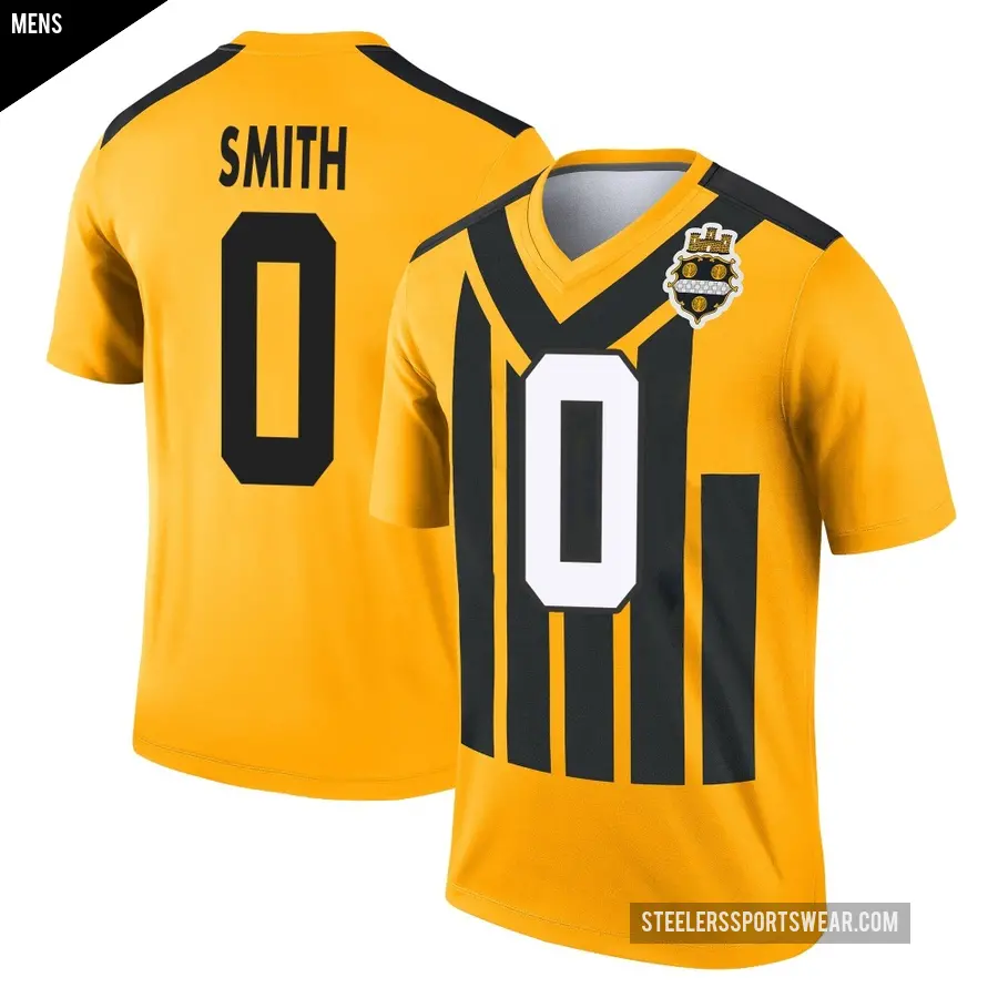 Men's Pittsburgh Steelers ＃0 Brandon Smith Gold Legend Alternate 1933 Throwback Performance Jersey