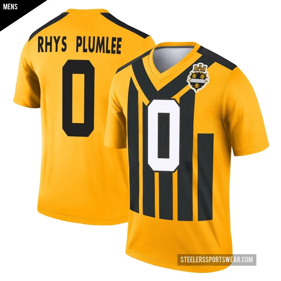 Men's Pittsburgh Steelers ＃0 John Rhys Plumlee Gold Legend Alternate 1933 Throwback Performance Jersey