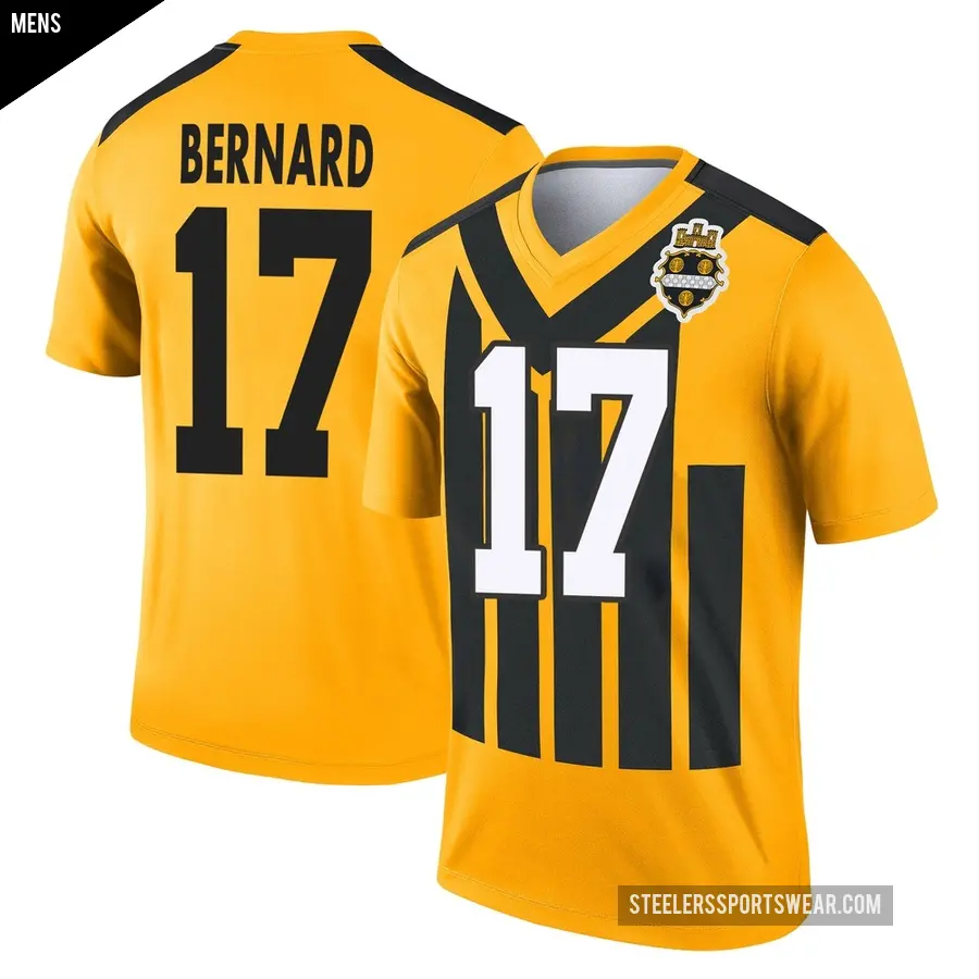 Men's Pittsburgh Steelers ＃17 Germie Bernard Gold Legend Alternate 1933 Throwback Performance Jersey