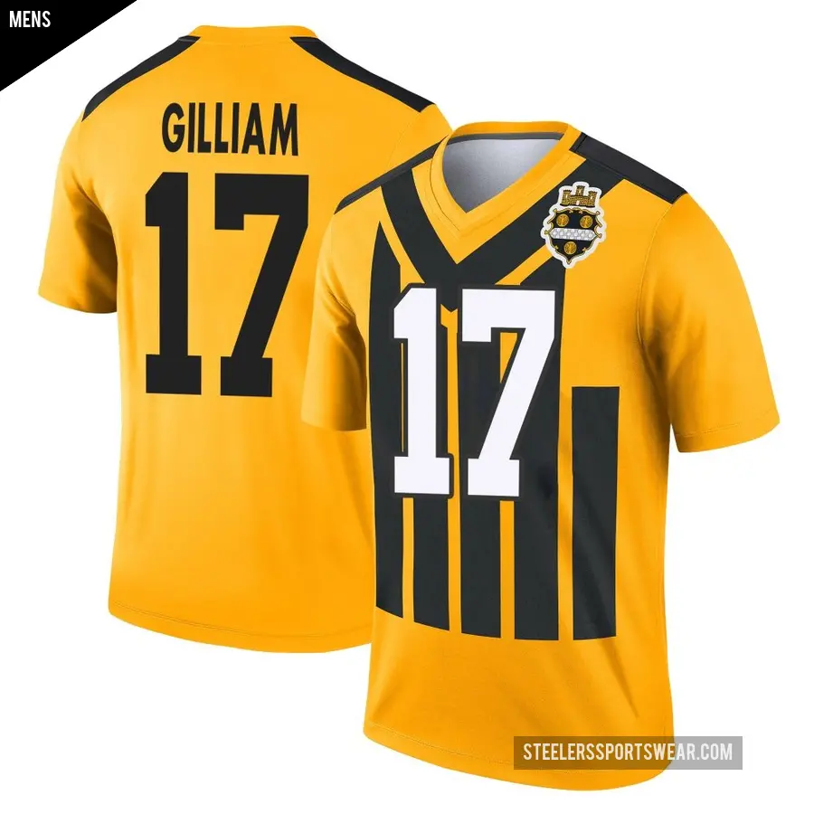 Men's Pittsburgh Steelers ＃17 Joe Gilliam Gold Legend Alternate 1933 Throwback Performance Jersey