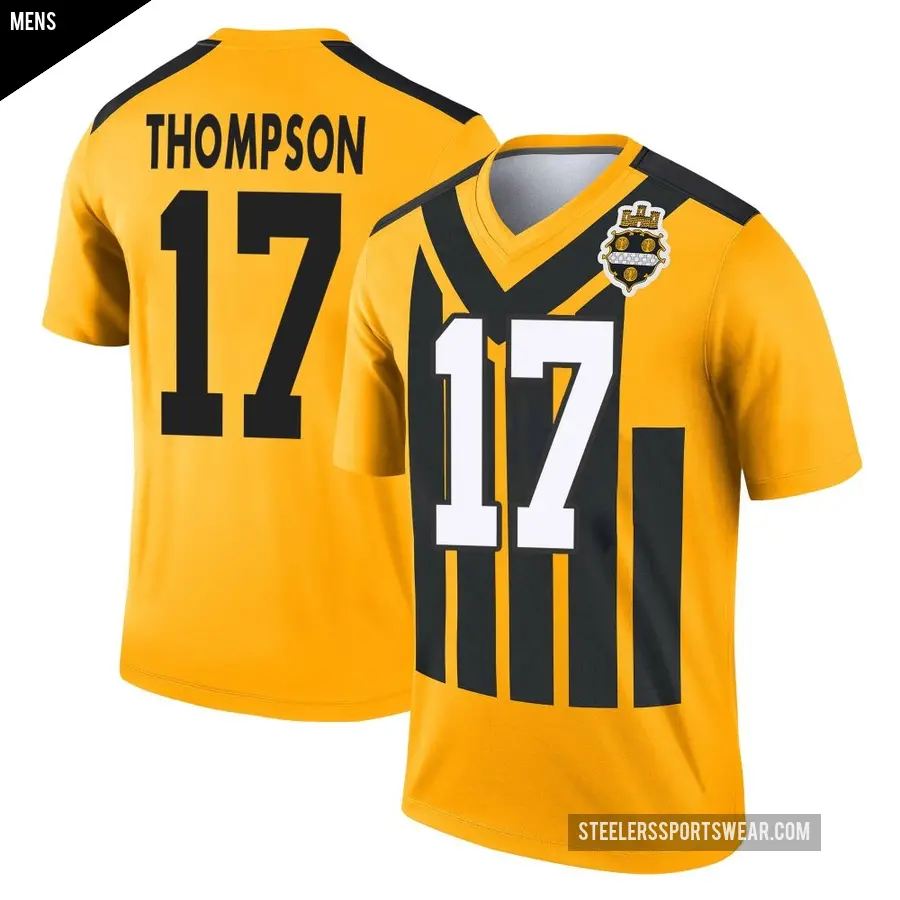Men's Pittsburgh Steelers ＃17 Skylar Thompson Gold Legend Alternate 1933 Throwback Performance Jersey