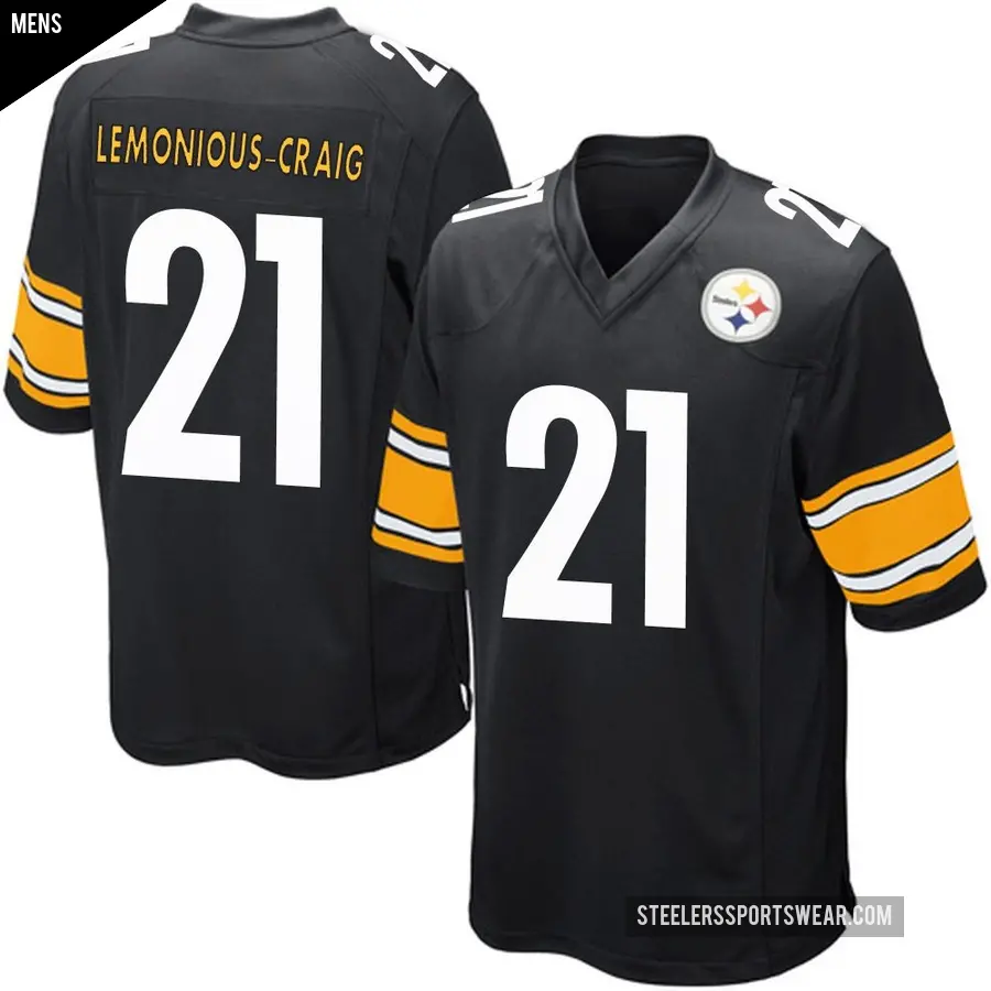 Men's Pittsburgh Steelers ＃21 Montana Lemonious-Craig Black Game Team Color Jersey