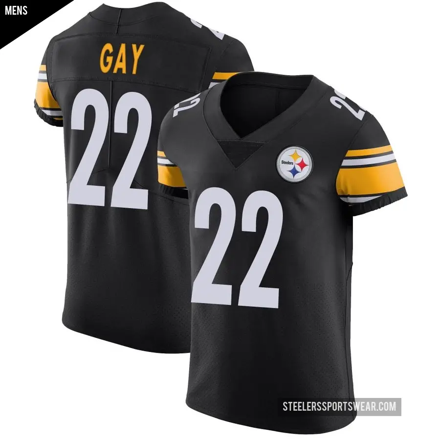 Men's Pittsburgh Steelers ＃22 William Gay Black Elite Team Color Vapor Untouchable Jersey