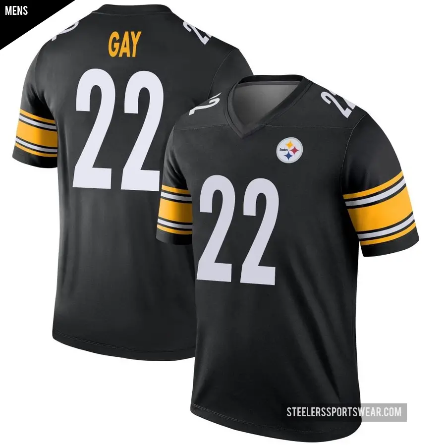Men's Pittsburgh Steelers ＃22 William Gay Black Legend Jersey