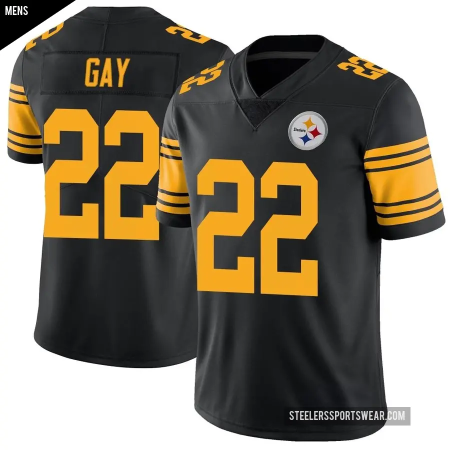 Men's Pittsburgh Steelers ＃22 William Gay Black Limited Color Rush Jersey