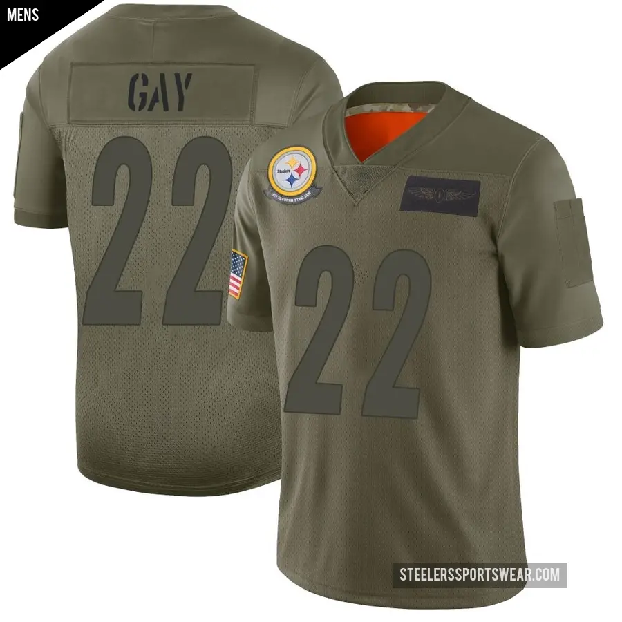Men's Pittsburgh Steelers ＃22 William Gay Camo Limited 2019 Salute to Service Jersey