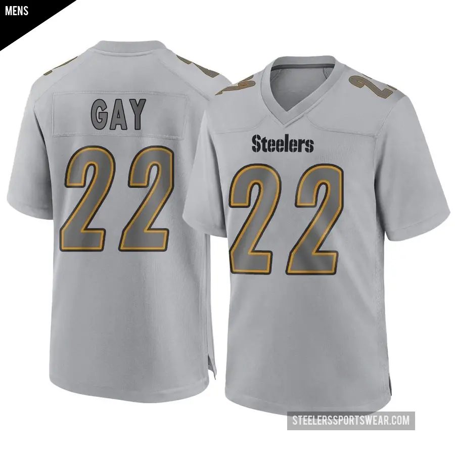 Men's Pittsburgh Steelers ＃22 William Gay Gray Game Atmosphere Fashion Jersey