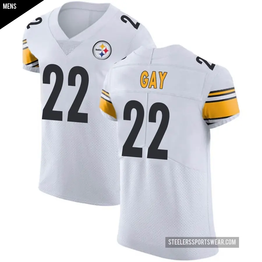 Men's Pittsburgh Steelers ＃22 William Gay White Elite Vapor Untouchable Jersey