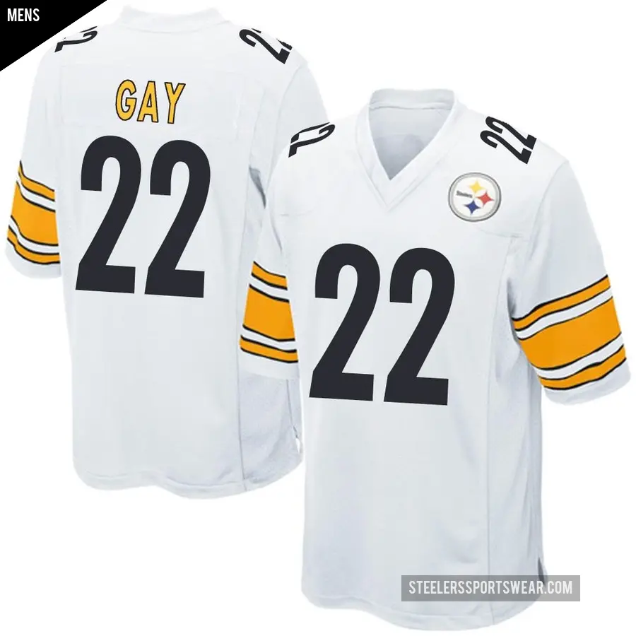 Men's Pittsburgh Steelers ＃22 William Gay White Game Jersey