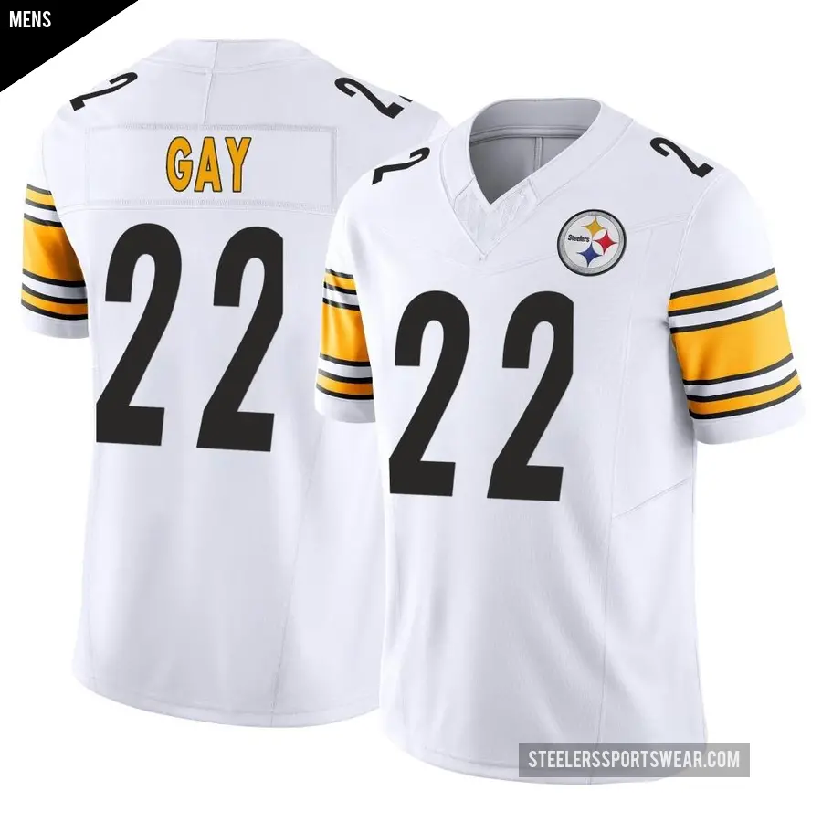Men's Pittsburgh Steelers ＃22 William Gay White Limited Vapor F.U.S.E. Jersey