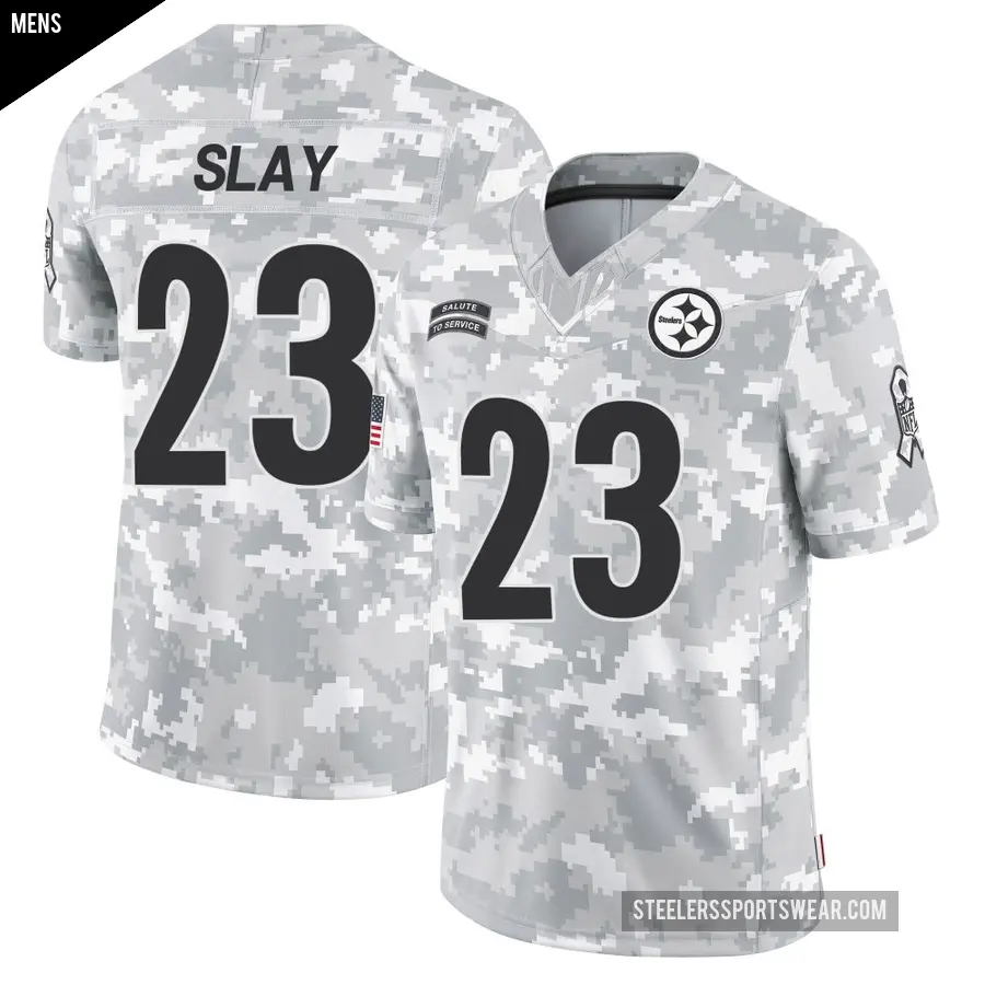 Men's Pittsburgh Steelers ＃23 Darius Slay Arctic Camo Limited 2024 Salute to Service Jersey