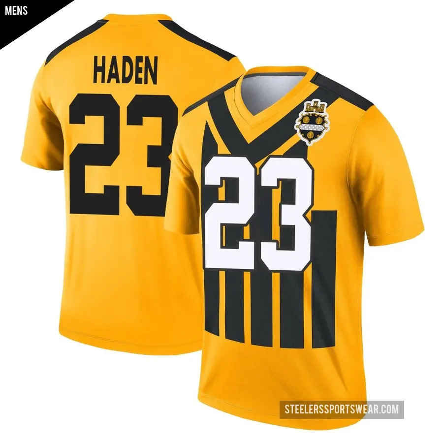 Men's Pittsburgh Steelers ＃23 Joe Haden Gold Legend Alternate 1933 Throwback Performance Jersey