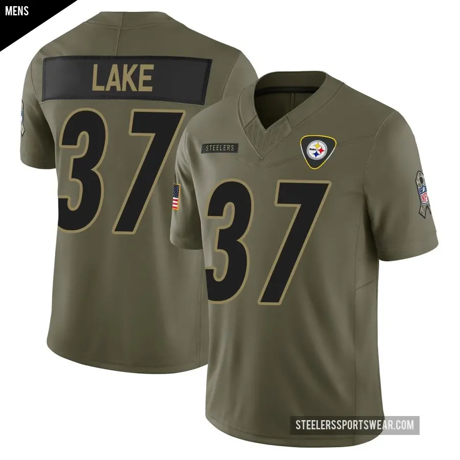 Men's Pittsburgh Steelers ＃37 Carnell Lake Olive Limited 2025 Salute to Service Jersey