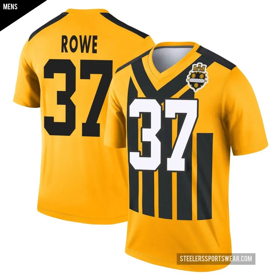 Men's Pittsburgh Steelers ＃37 Eric Rowe Gold Legend Alternate 1933 Throwback Performance Jersey