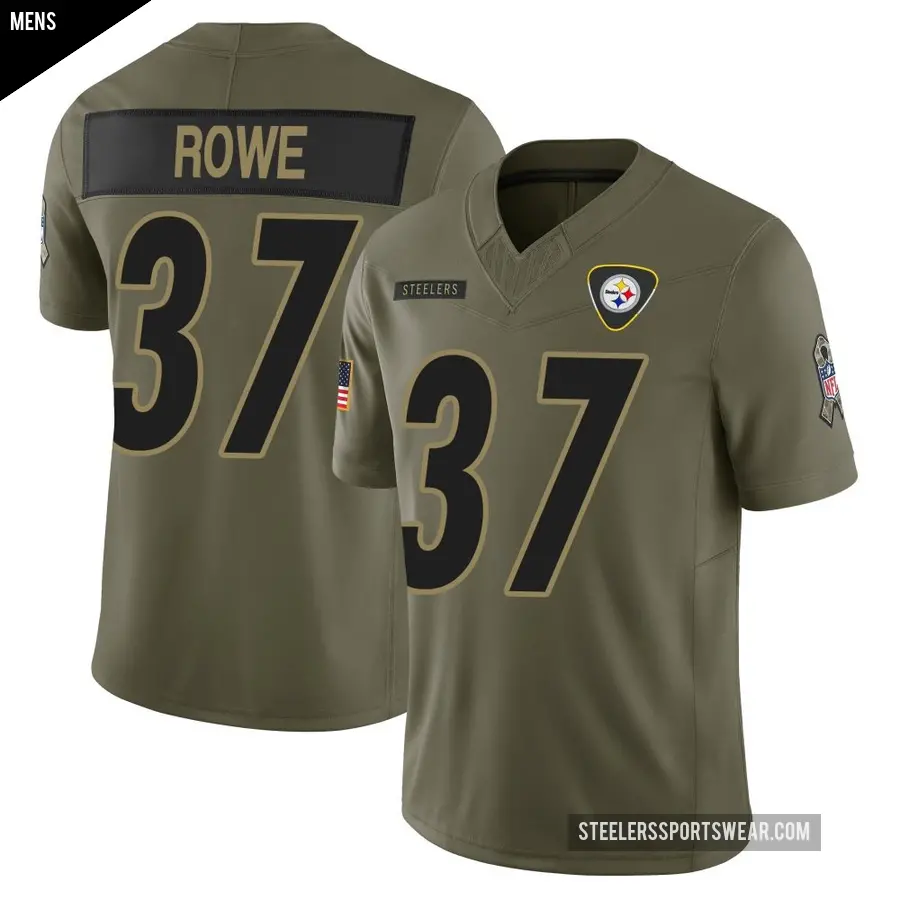 Men's Pittsburgh Steelers ＃37 Eric Rowe Olive Limited 2025 Salute to Service Jersey