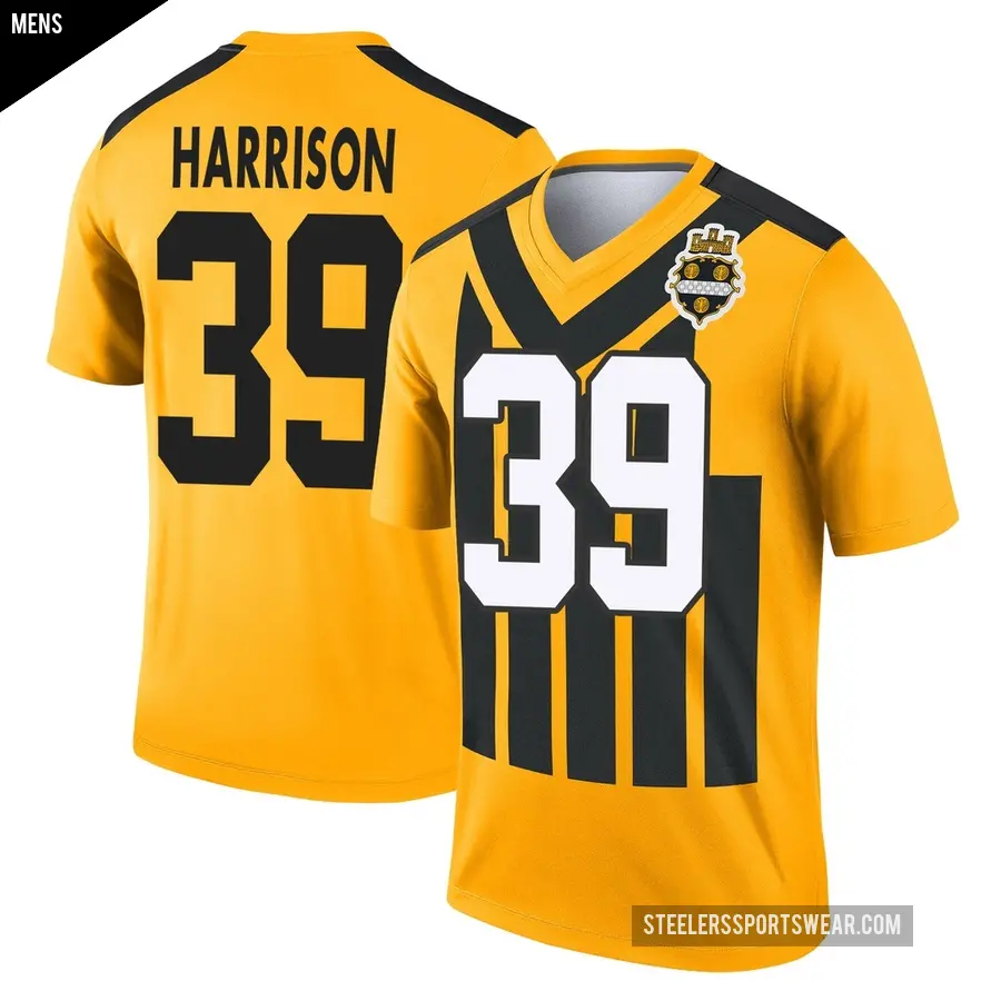 Men's Pittsburgh Steelers ＃39 Malik Harrison Gold Legend Alternate 1933 Throwback Performance Jersey