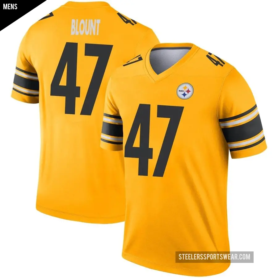 Men's Pittsburgh Steelers ＃47 Mel Blount Gold Legend Inverted Jersey