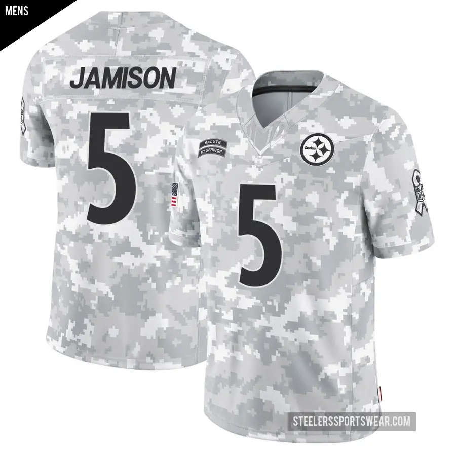 Men's Pittsburgh Steelers ＃5 D'Shawn Jamison Arctic Camo Limited 2024 Salute to Service Jersey
