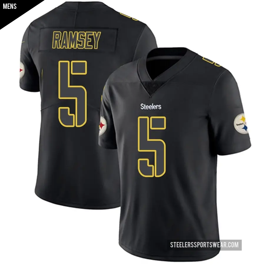 Men's Pittsburgh Steelers ＃5 Jalen Ramsey Black Impact Limited Jersey