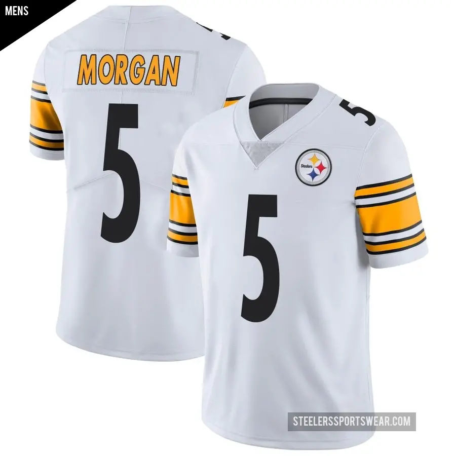 Men's Pittsburgh Steelers ＃5 Tanner Morgan White Limited Vapor Untouchable Jersey