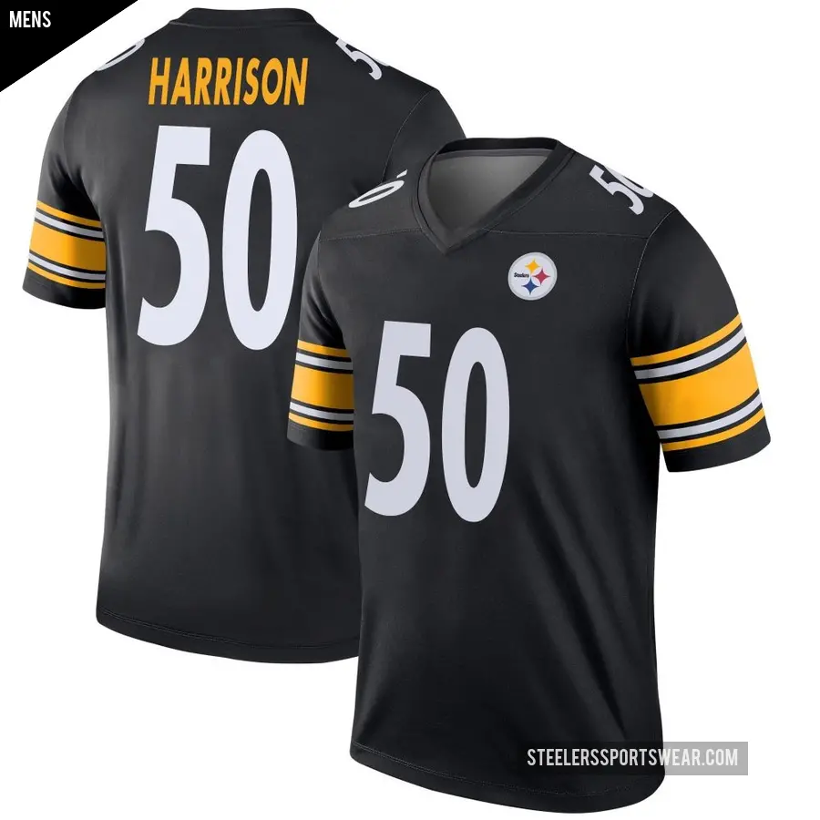 Men's Pittsburgh Steelers ＃50 Malik Harrison Black Legend Jersey