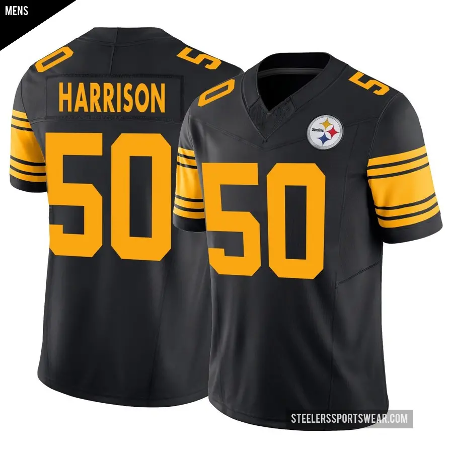 Men's Pittsburgh Steelers ＃50 Malik Harrison Black Limited 2nd Alternate Vapor F.U.S.E. Jersey