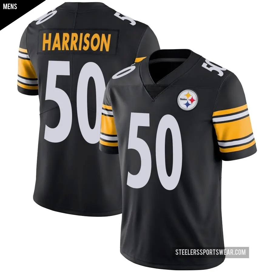 Men's Pittsburgh Steelers ＃50 Malik Harrison Black Limited Team Color Vapor Untouchable Jersey