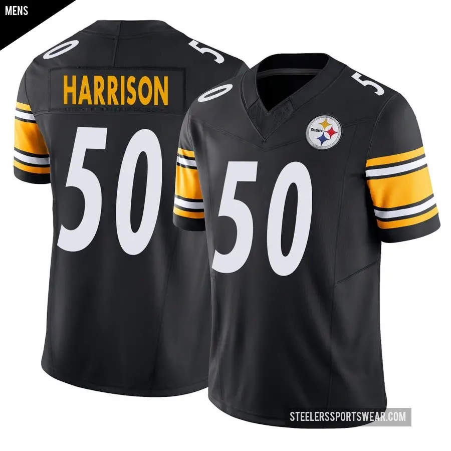 Men's Pittsburgh Steelers ＃50 Malik Harrison Black Limited Vapor F.U.S.E. Jersey