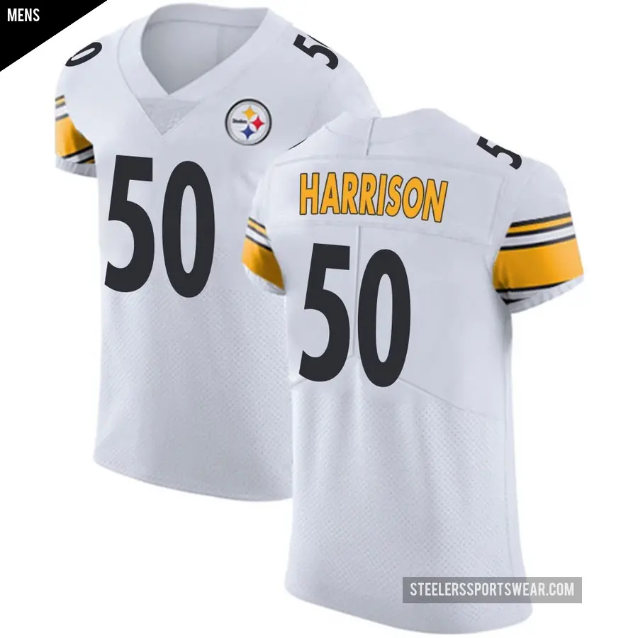 Men's Pittsburgh Steelers ＃50 Malik Harrison White Elite Vapor Untouchable Jersey