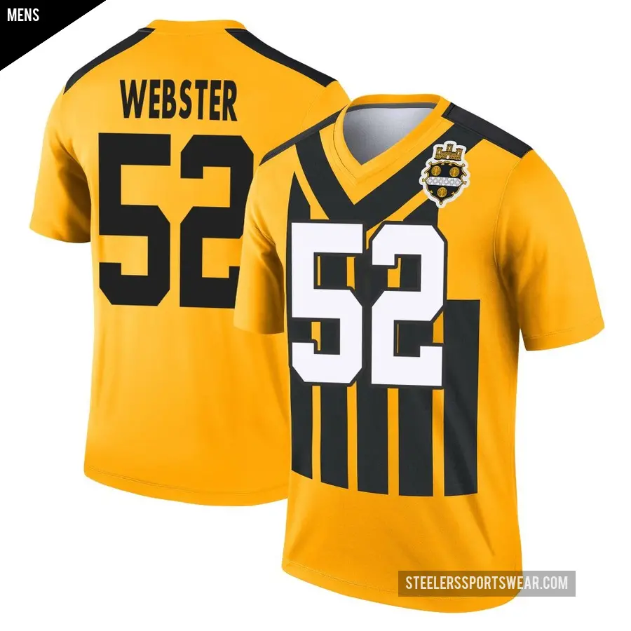 Men's Pittsburgh Steelers ＃52 Mike Webster Gold Legend Alternate 1933 Throwback Performance Jersey