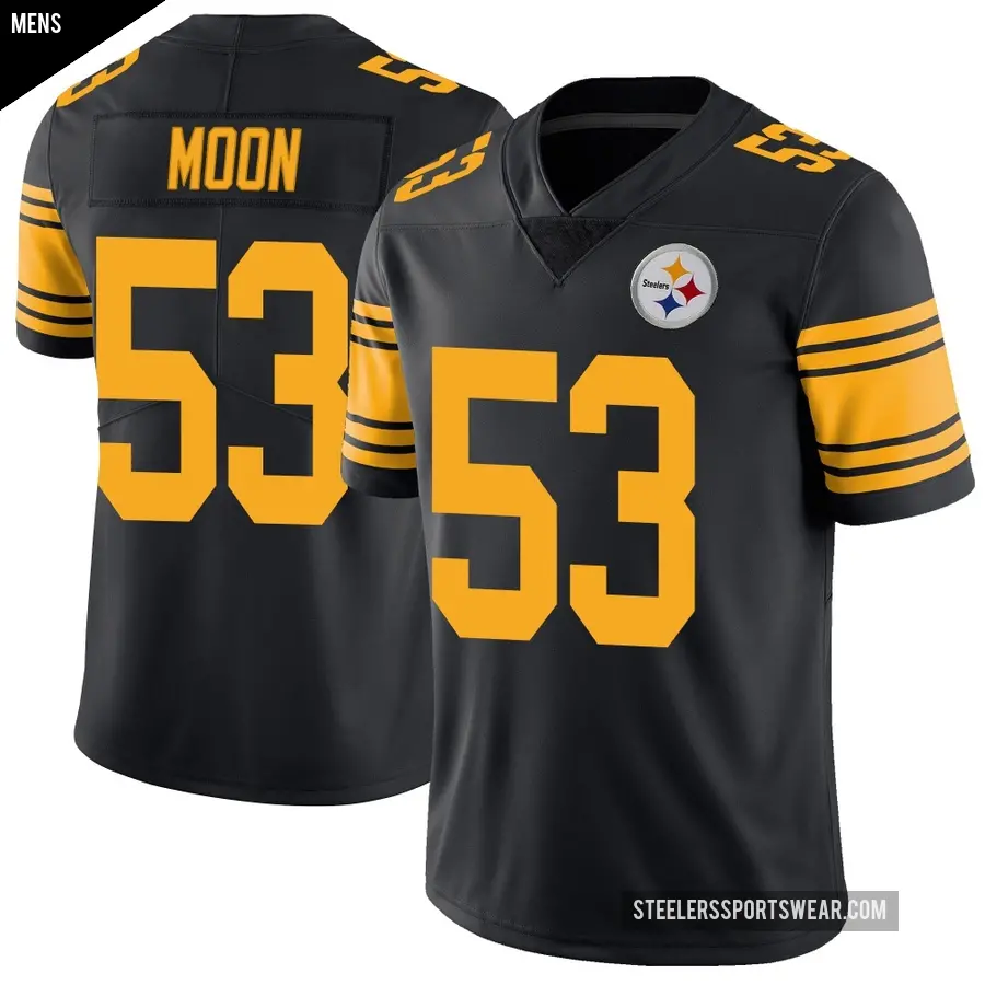 Men's Pittsburgh Steelers ＃53 Jeremiah Moon Black Limited Color Rush Jersey
