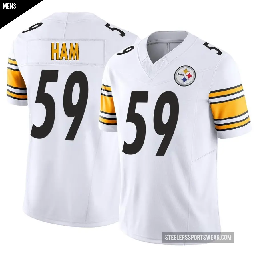 Men's Pittsburgh Steelers ＃59 Jack Ham White Limited Vapor F.U.S.E. Jersey