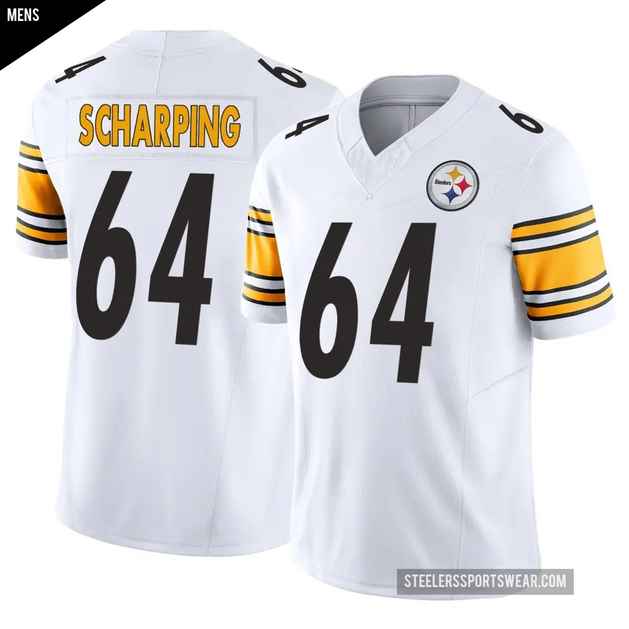 Men's Pittsburgh Steelers ＃64 Max Scharping White Limited Vapor F.U.S.E. Jersey