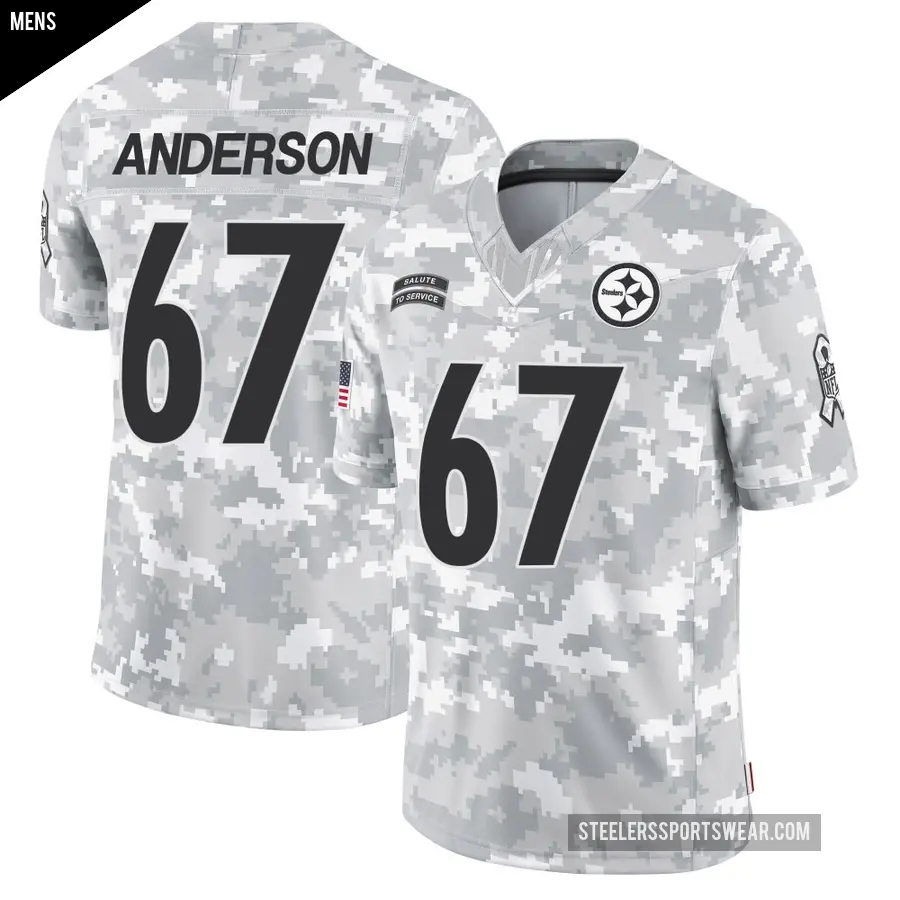 Men's Pittsburgh Steelers ＃67 Calvin Anderson Arctic Camo Limited 2024 Salute to Service Jersey