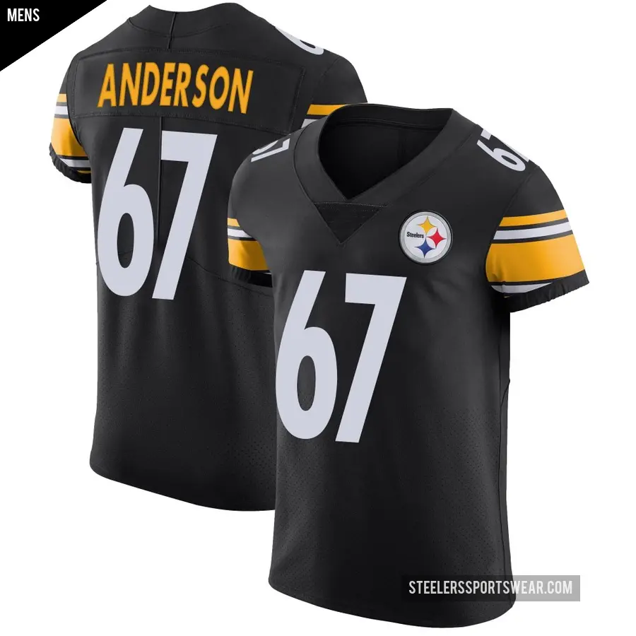 Men's Pittsburgh Steelers ＃67 Calvin Anderson Black Elite Team Color Vapor Untouchable Jersey