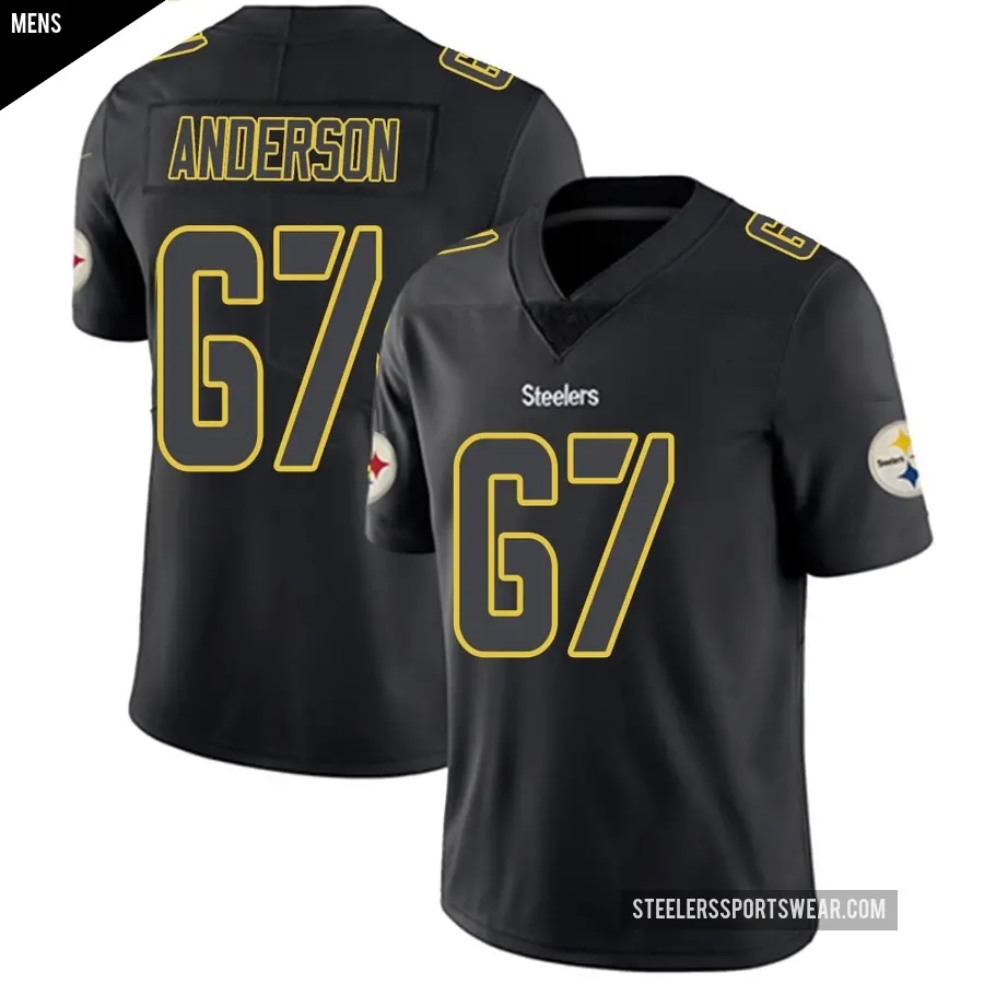 Men's Pittsburgh Steelers ＃67 Calvin Anderson Black Impact Limited Jersey