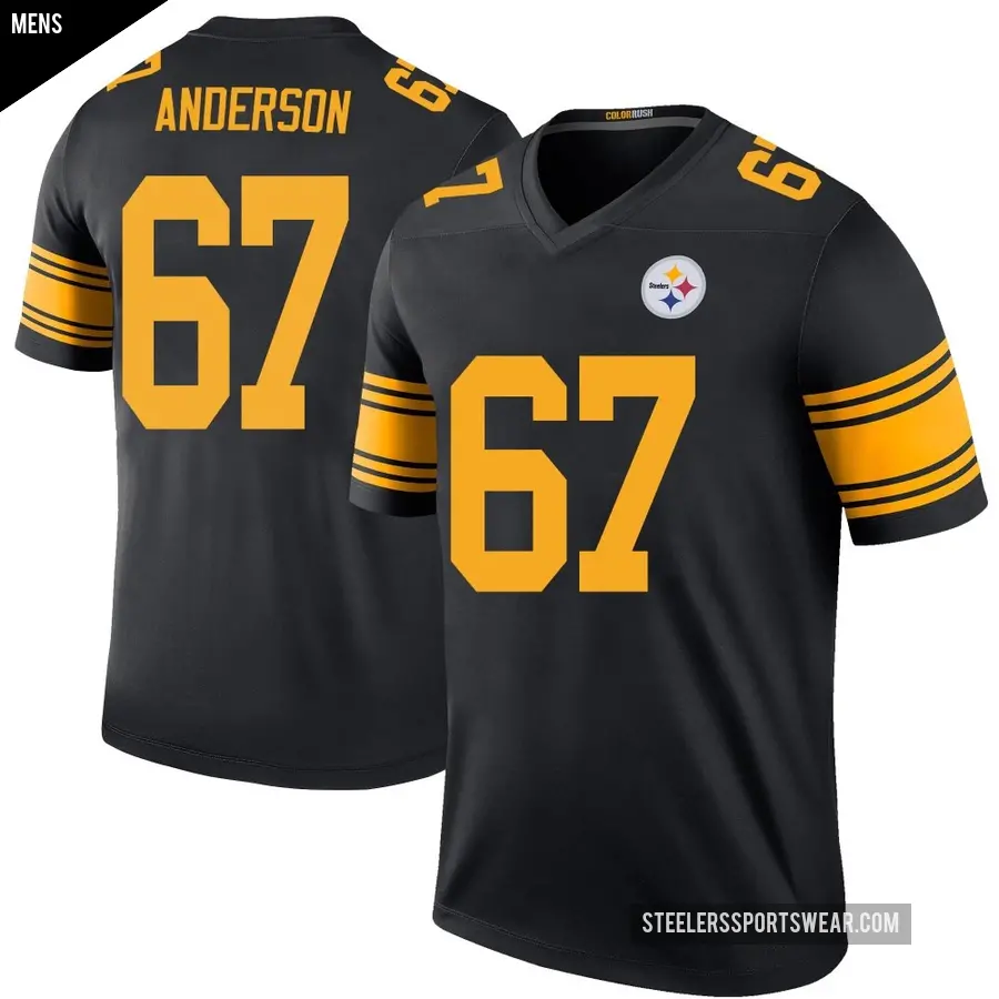 Men's Pittsburgh Steelers ＃67 Calvin Anderson Black Legend Color Rush Jersey