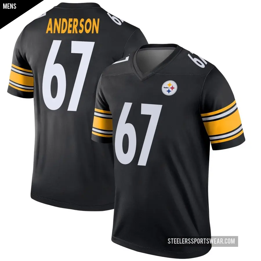 Men's Pittsburgh Steelers ＃67 Calvin Anderson Black Legend Jersey