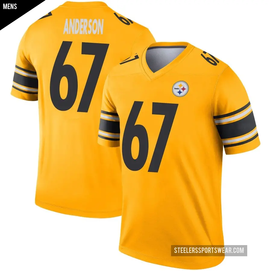 Men's Pittsburgh Steelers ＃67 Calvin Anderson Gold Legend Inverted Jersey