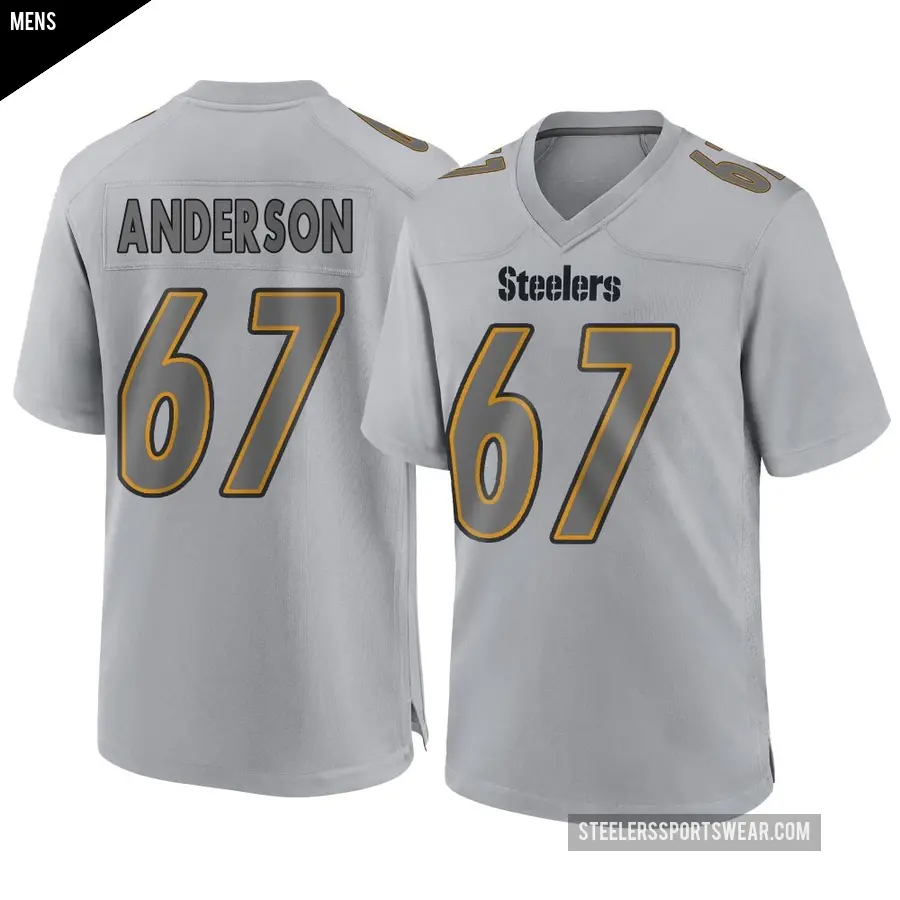 Men's Pittsburgh Steelers ＃67 Calvin Anderson Gray Game Atmosphere Fashion Jersey