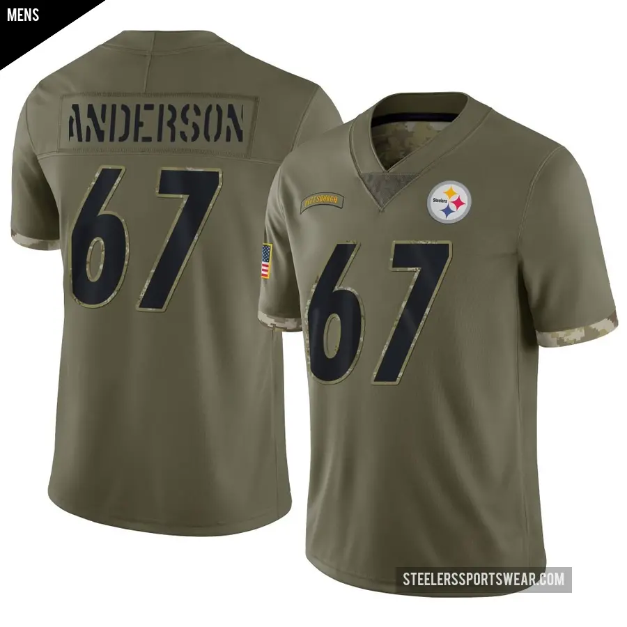 Men's Pittsburgh Steelers ＃67 Calvin Anderson Olive Limited 2022 Salute To Service Jersey