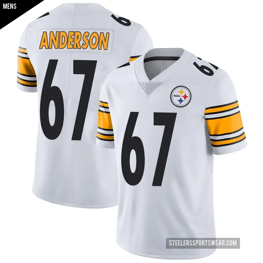 Men's Pittsburgh Steelers ＃67 Calvin Anderson White Limited Vapor Untouchable Jersey