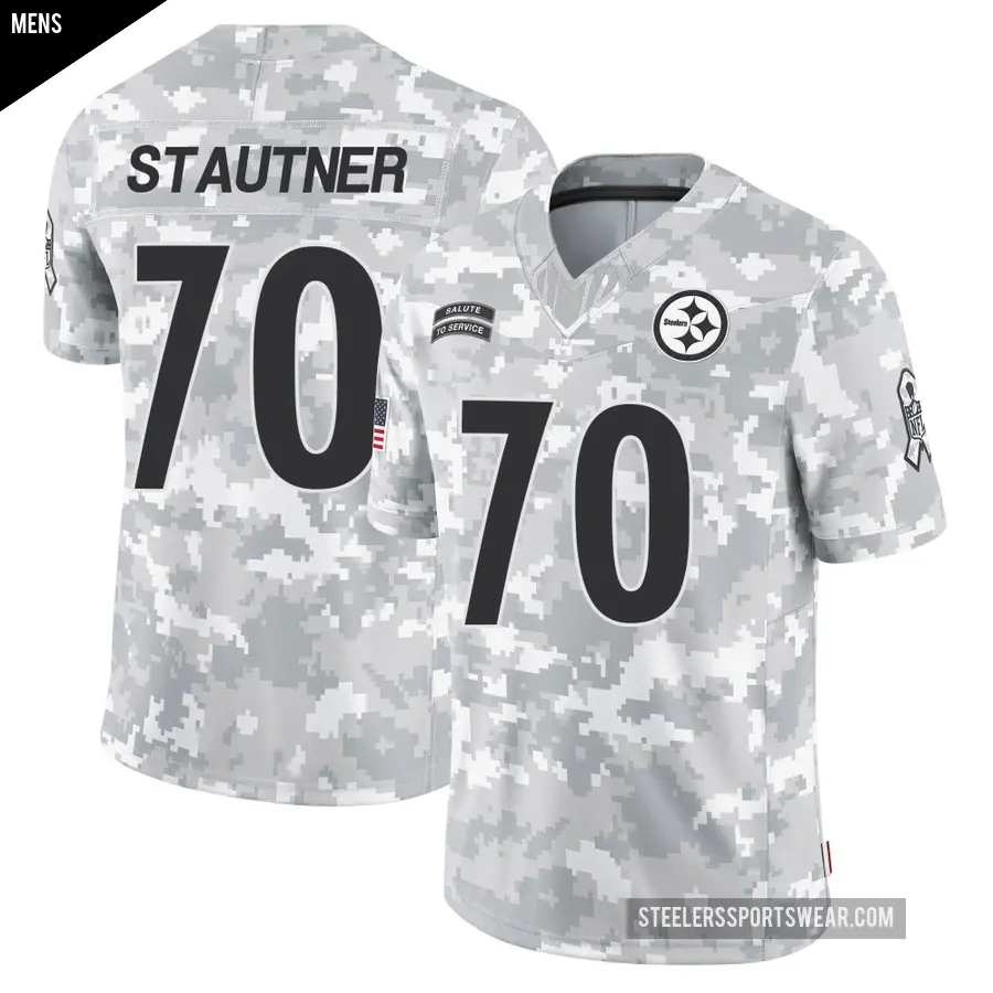 Men's Pittsburgh Steelers ＃70 Ernie Stautner Arctic Camo Limited 2024 Salute to Service Jersey