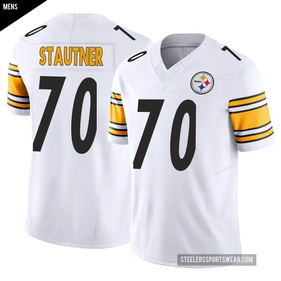 Men's Pittsburgh Steelers ＃70 Ernie Stautner White Limited Vapor F.U.S.E. Jersey