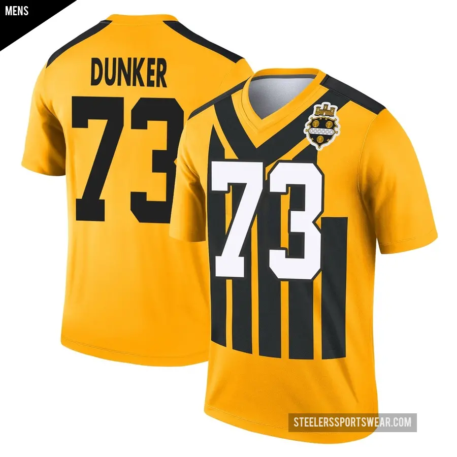 Men's Pittsburgh Steelers ＃73 Gennings Dunker Gold Legend Alternate 1933 Throwback Performance Jersey