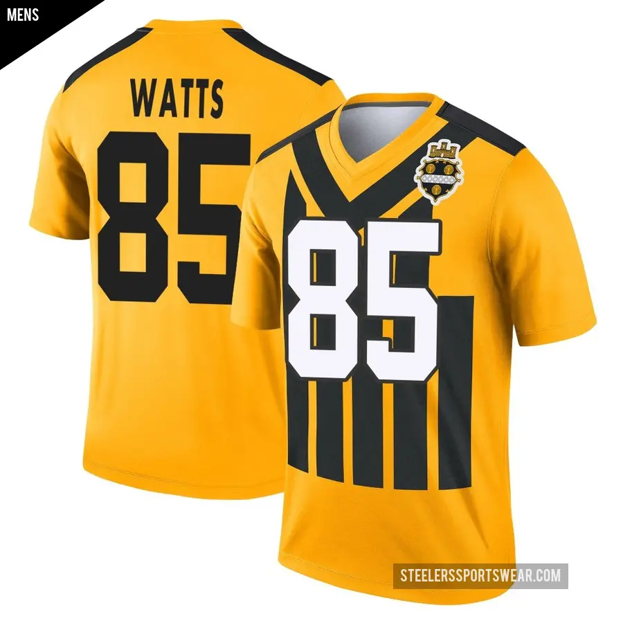 Men's Pittsburgh Steelers ＃85 Duece Watts Gold Legend Alternate 1933 Throwback Performance Jersey