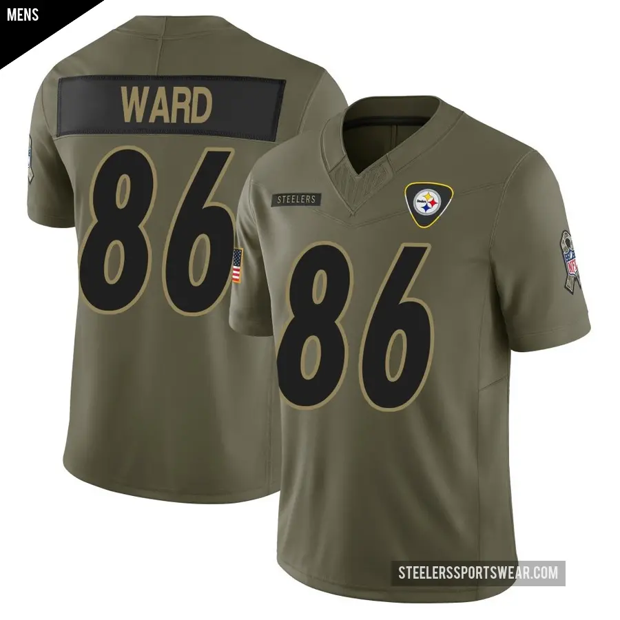 Men's Pittsburgh Steelers ＃86 Hines Ward Olive Limited 2025 Salute to Service Jersey