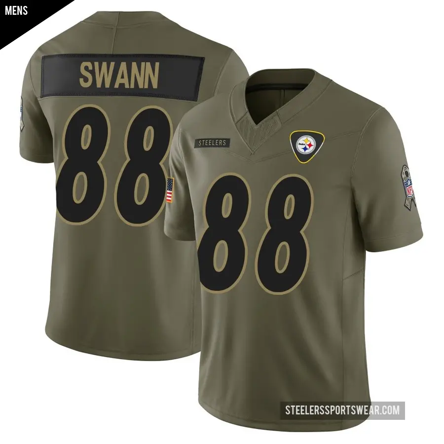 Men's Pittsburgh Steelers ＃88 Lynn Swann Olive Limited 2025 Salute to Service Jersey