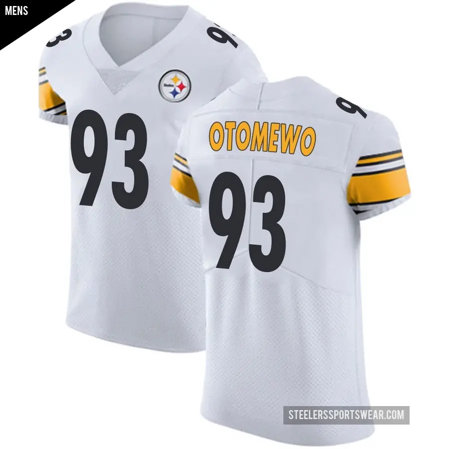 Men's Pittsburgh Steelers ＃93 Esezi Otomewo White Elite Vapor Untouchable Jersey